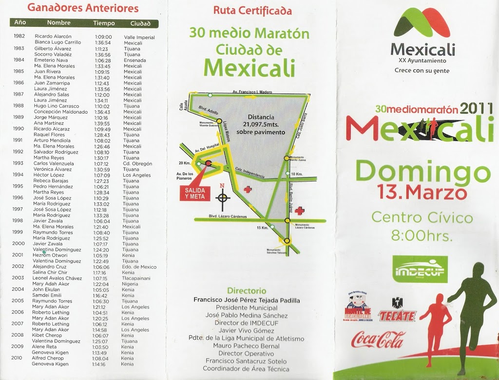 Bases del Medio Maratón de Mexicali 2011.