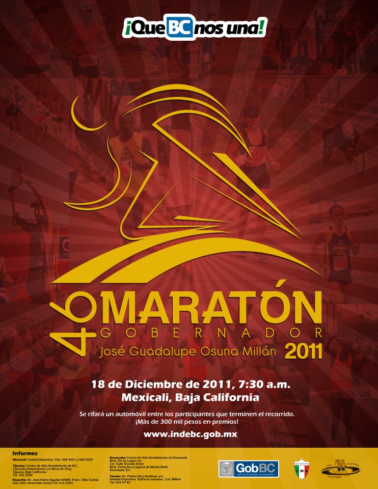 Convocatoria 46 Maratón Gobernador José Guadalupe Osuna Millán 2011.