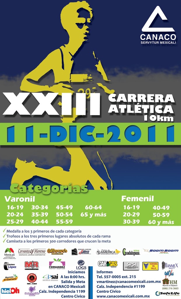 Convocatoria XXIII Carrera Atlética CANACO 2011.