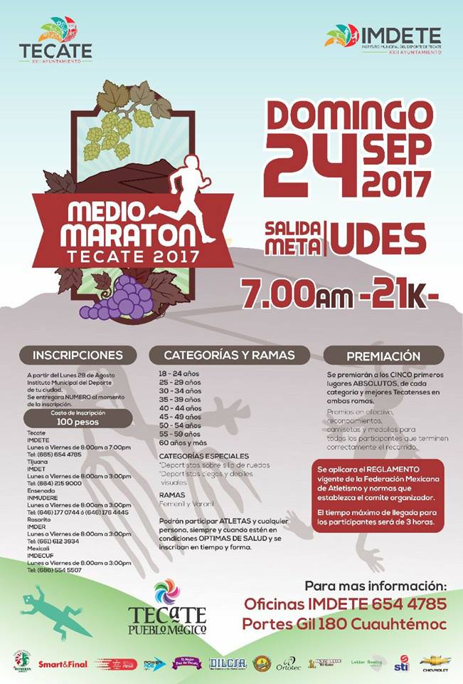 Medio Maratón Tecate.(24/09/2017)