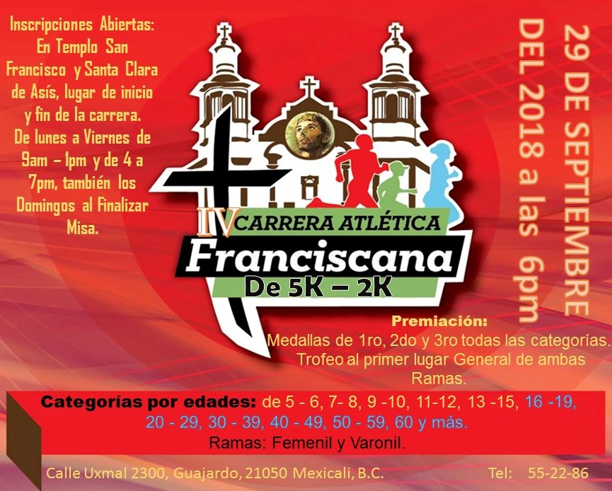 Carrera Atlética Franciscana 5K y 2K. (29/09/2018)