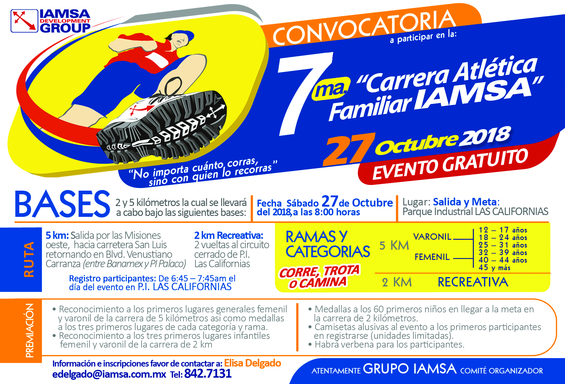 7ma. Carrera Atlética Familiar IAMSA. (27/10/2018)