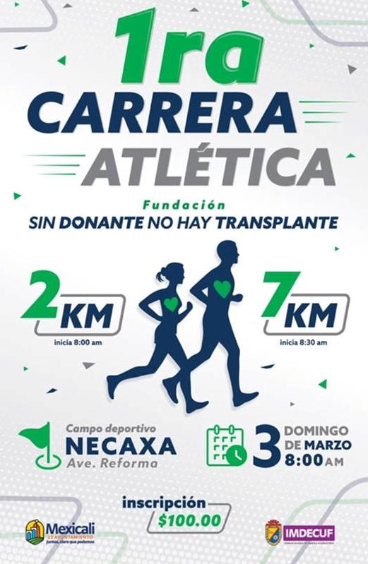 1ra. Carrera Atlética Fundación Sin Donante no hay Trasplante. (03/03/2019)