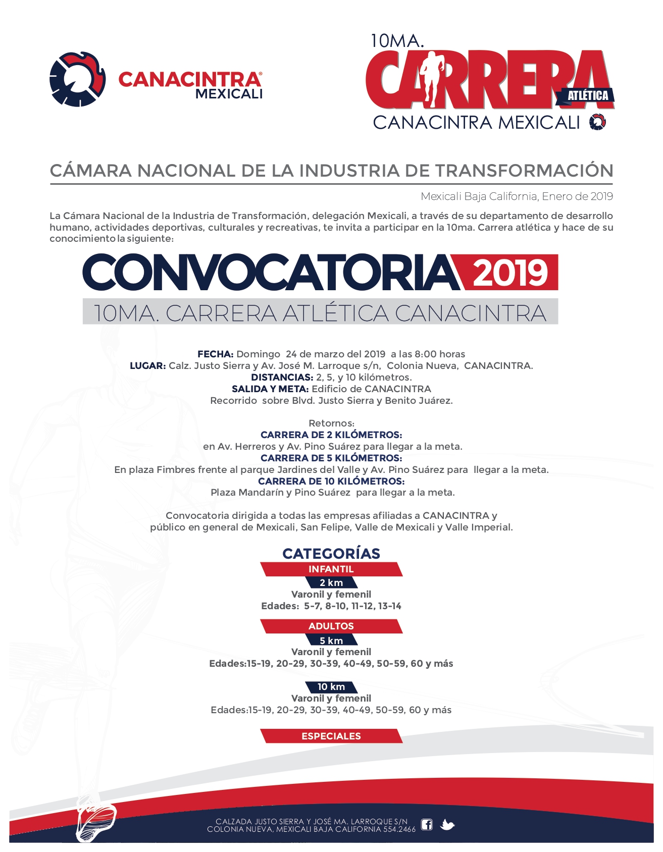 10ma. Carrera Atlética Canacintra.(24/03/2019)