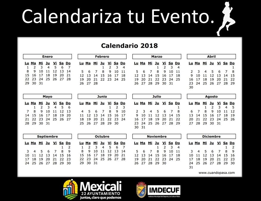 Calendariza tu Evento para este 2018.