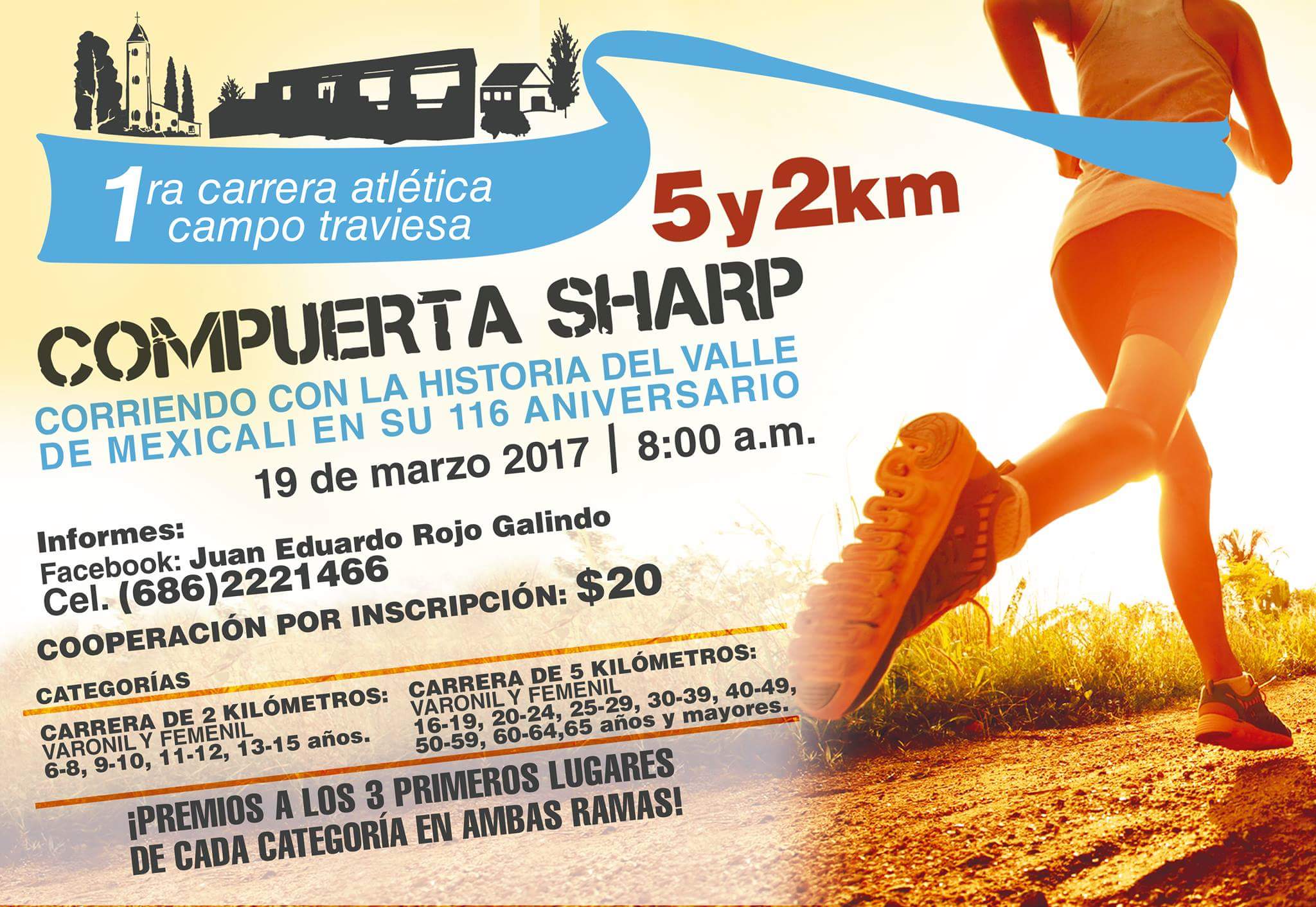 1ra. Carrera Atlética Campo Traviesa Compuertas Sharp 5 y 2 Km. (19 /03/2017)