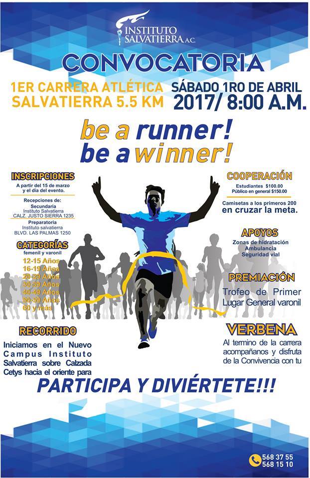 1er. Carrera Atlètica Salvatierra 5.5 Km. (01/04/2017)